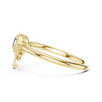 Elegant Blue Evil Eye Ring with Diamond Charms