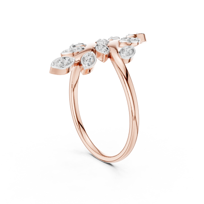 Elegant Marquise Leaf Open Ring