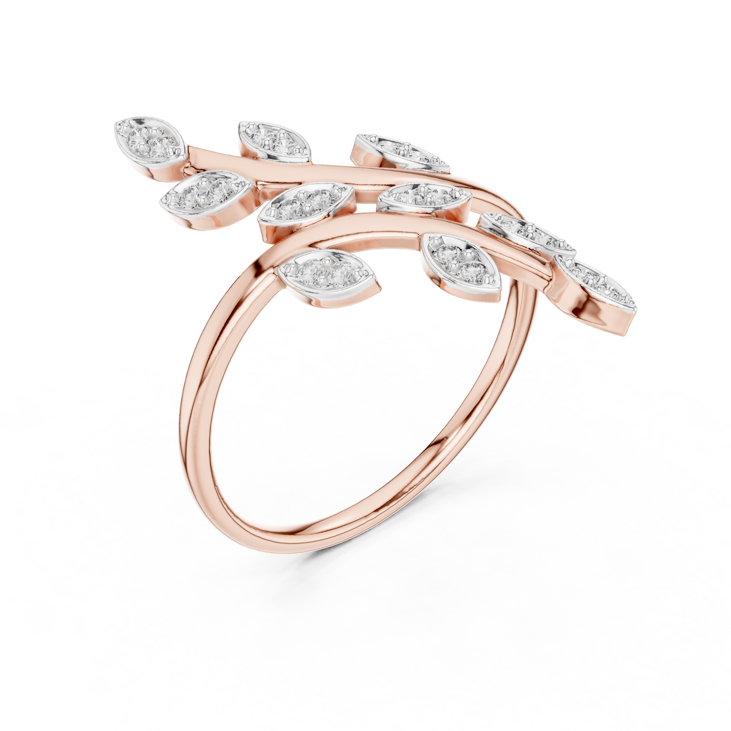 Elegant Marquise Leaf Open Ring