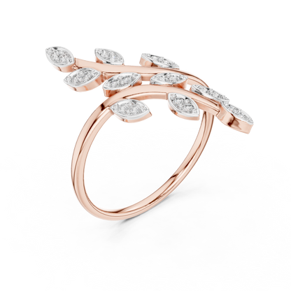 Elegant Marquise Leaf Open Ring