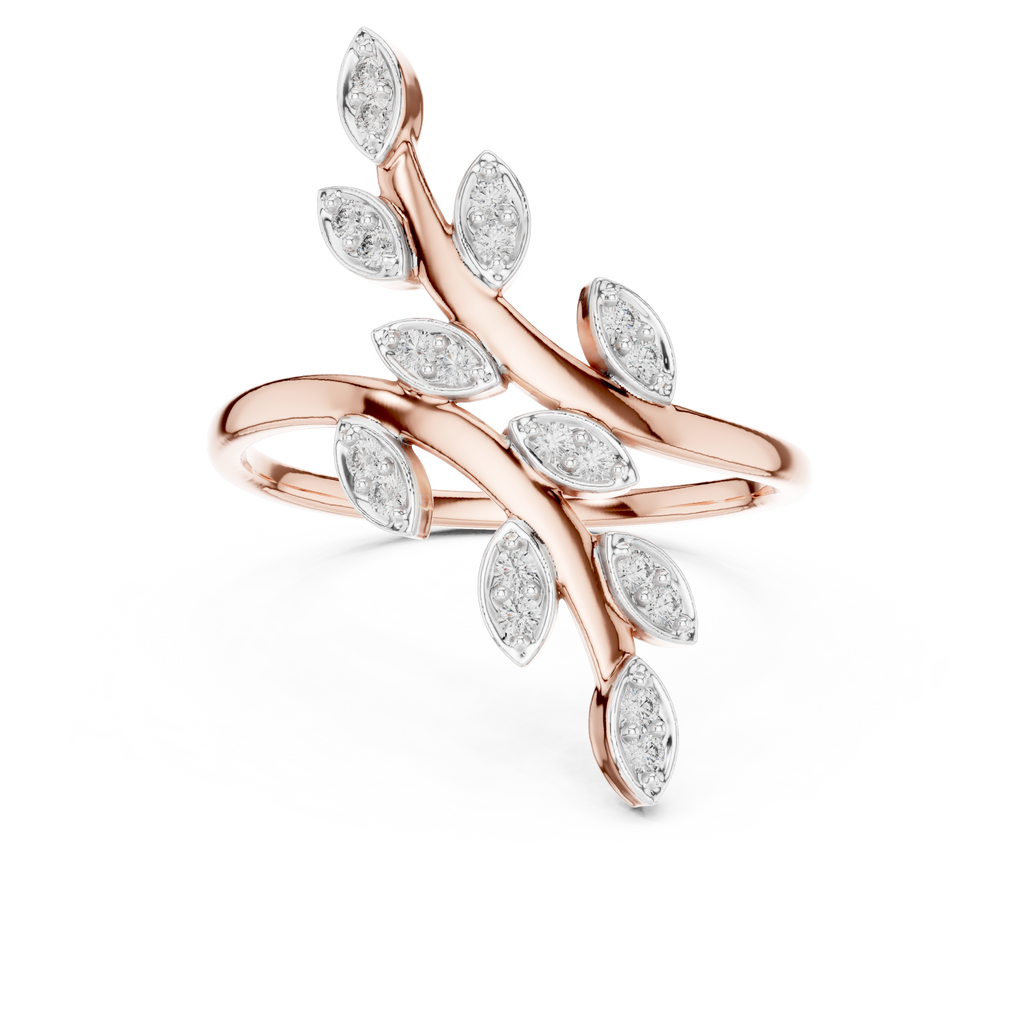 Elegant Marquise Leaf Open Ring
