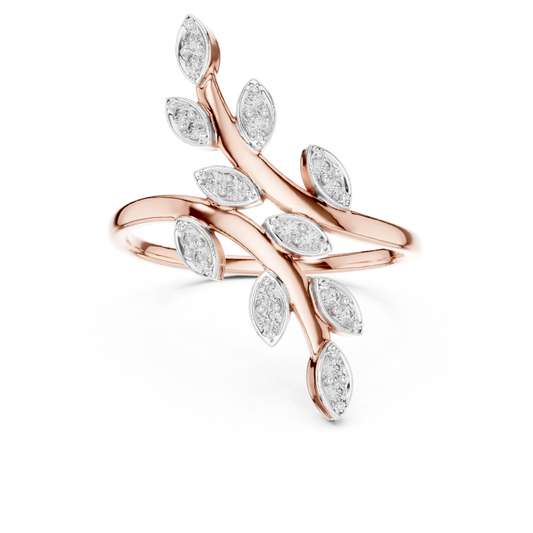 Elegant Marquise Leaf Open Ring