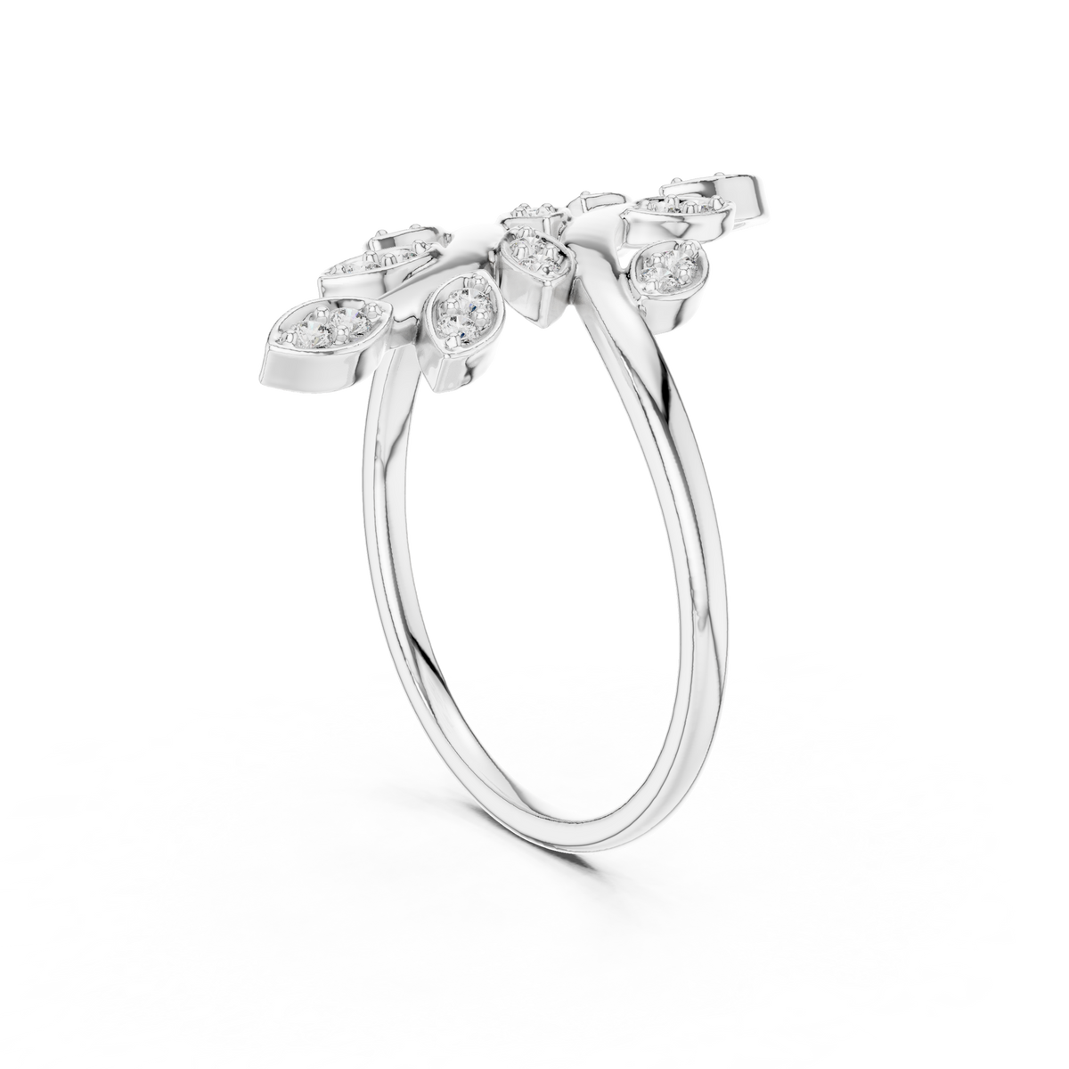 Elegant Marquise Leaf Open Ring