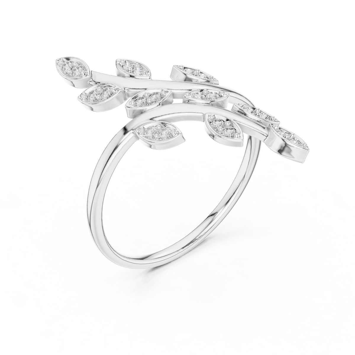 Elegant Marquise Leaf Open Ring