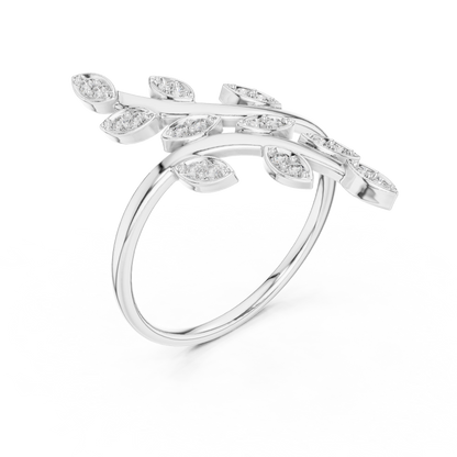 Elegant Marquise Leaf Open Ring