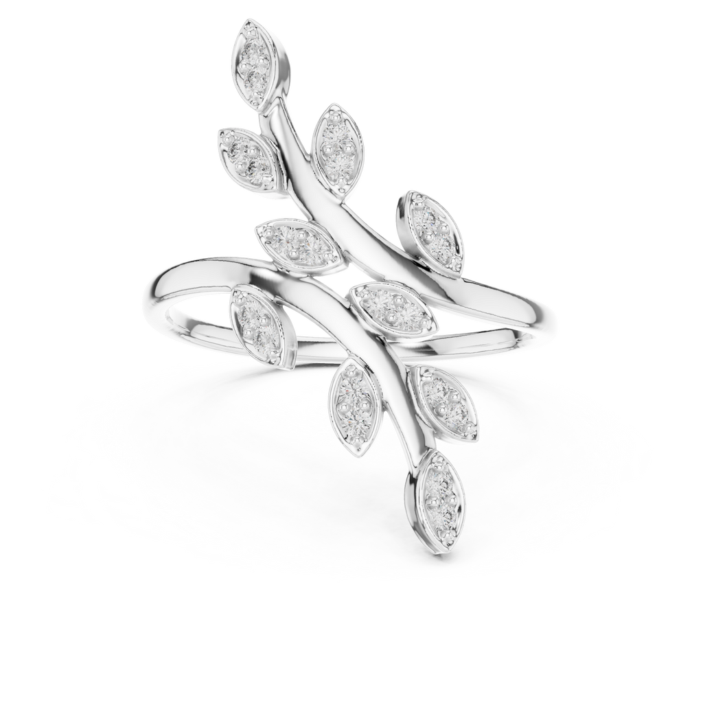 Elegant Marquise Leaf Open Ring