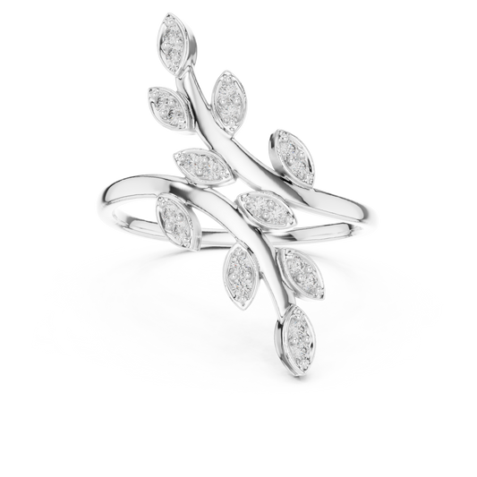 Elegant Marquise Leaf Open Ring