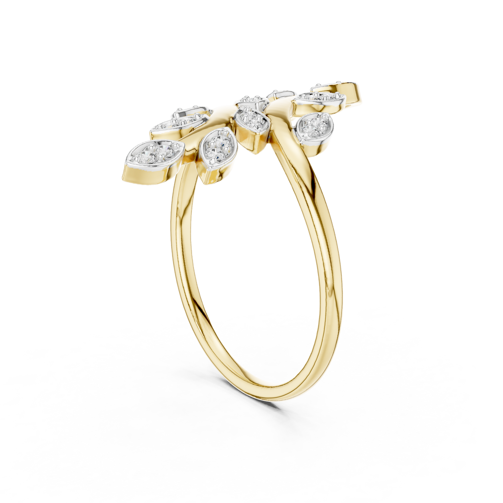 Elegant Marquise Leaf Open Ring