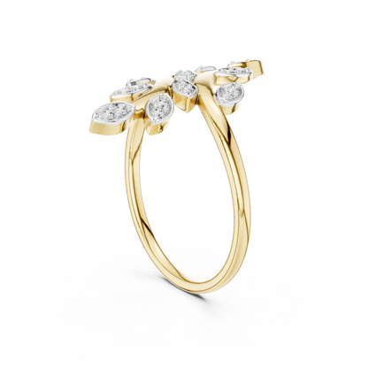 Elegant Marquise Leaf Open Ring
