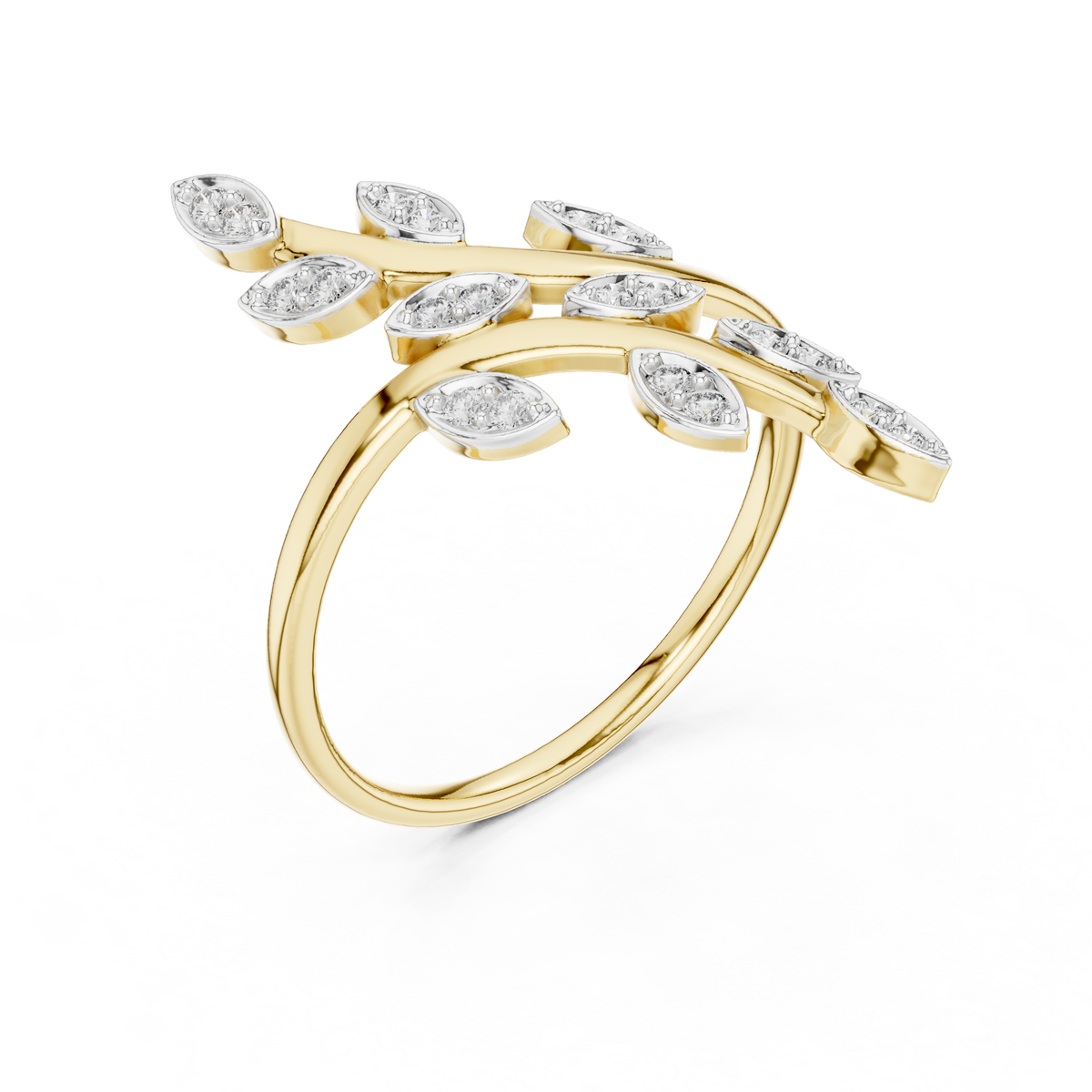 Elegant Marquise Leaf Open Ring