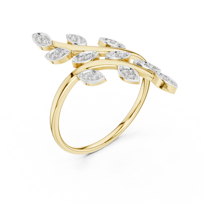 Elegant Marquise Leaf Open Ring