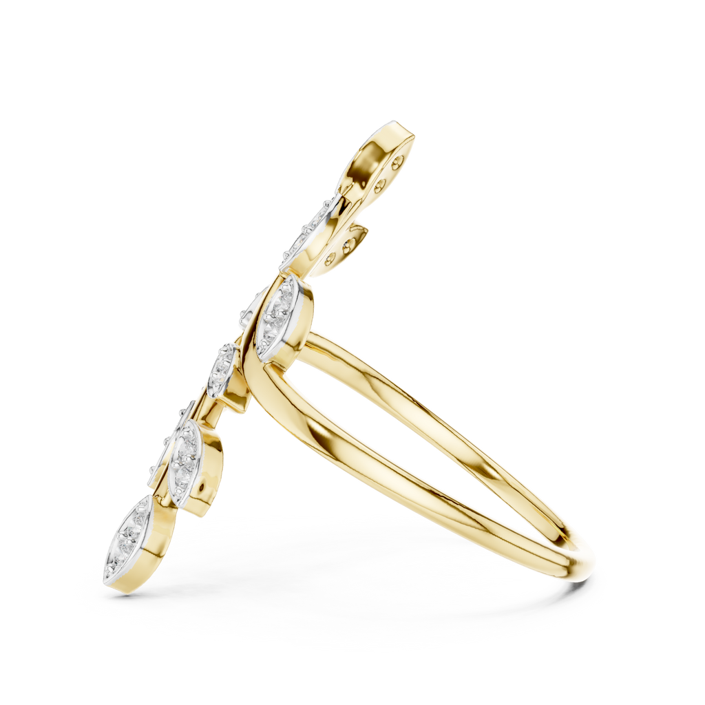 Elegant Marquise Leaf Open Ring