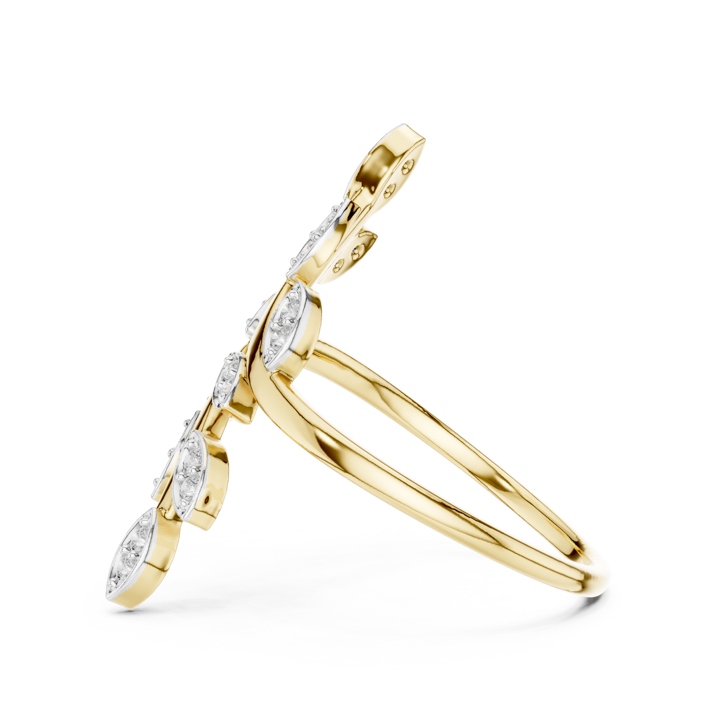 Elegant Marquise Leaf Open Ring