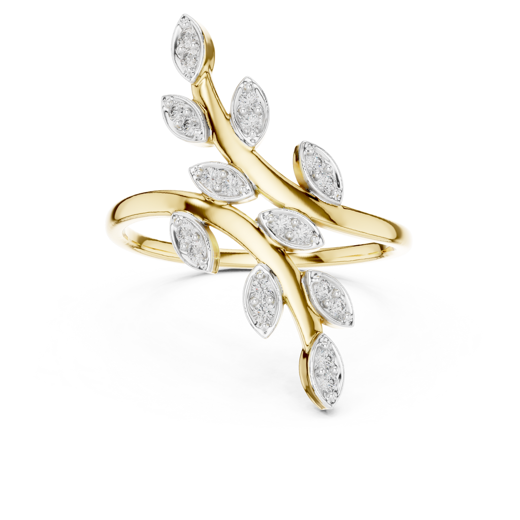 Elegant Marquise Leaf Open Ring