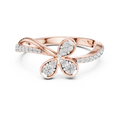 Floral Twist Diamond Gold Ring