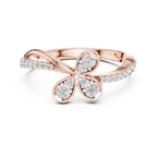 Floral Twist Diamond Gold Ring