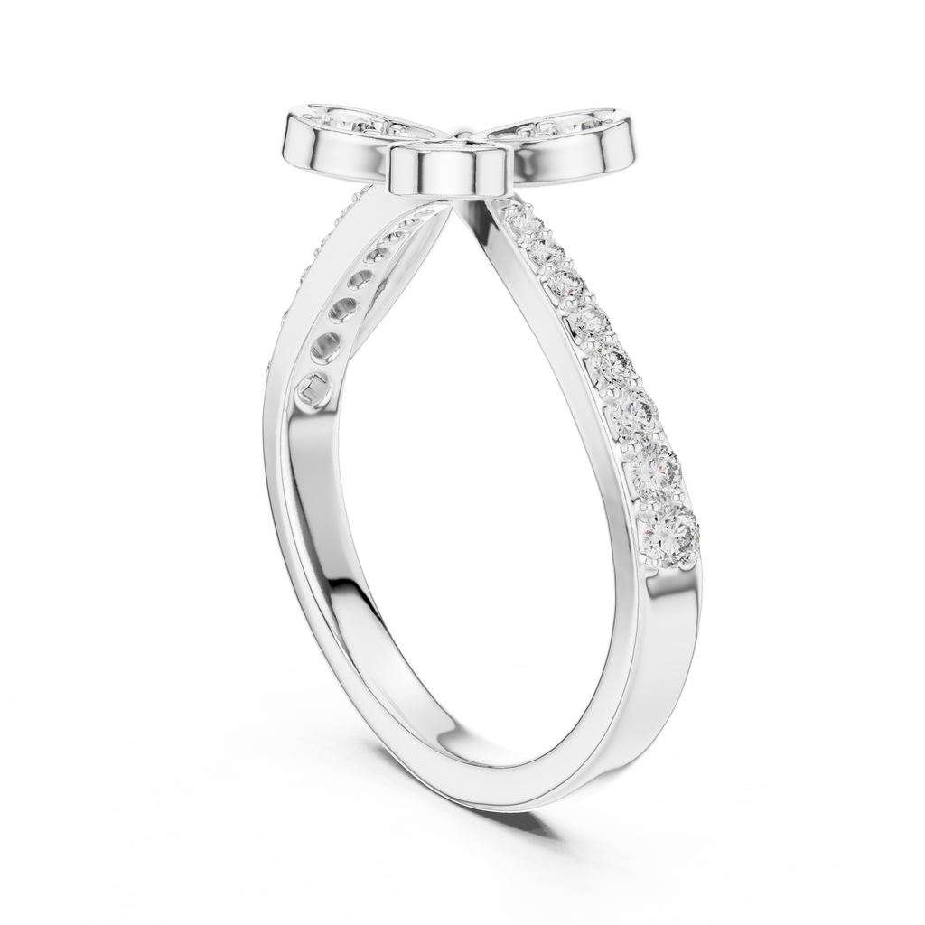 Floral Twist Diamond Gold Ring