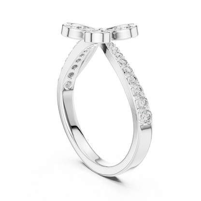 Floral Twist Diamond Gold Ring