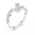 Floral Twist Diamond Gold Ring