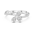 Floral Twist Diamond Gold Ring