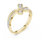 Floral Twist Diamond Gold Ring