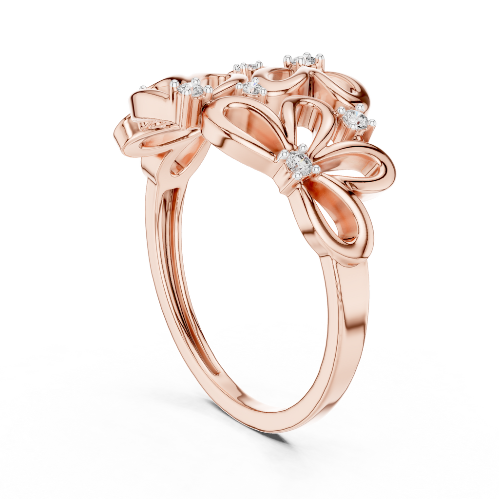 Contemporary Flower Diamond Ring