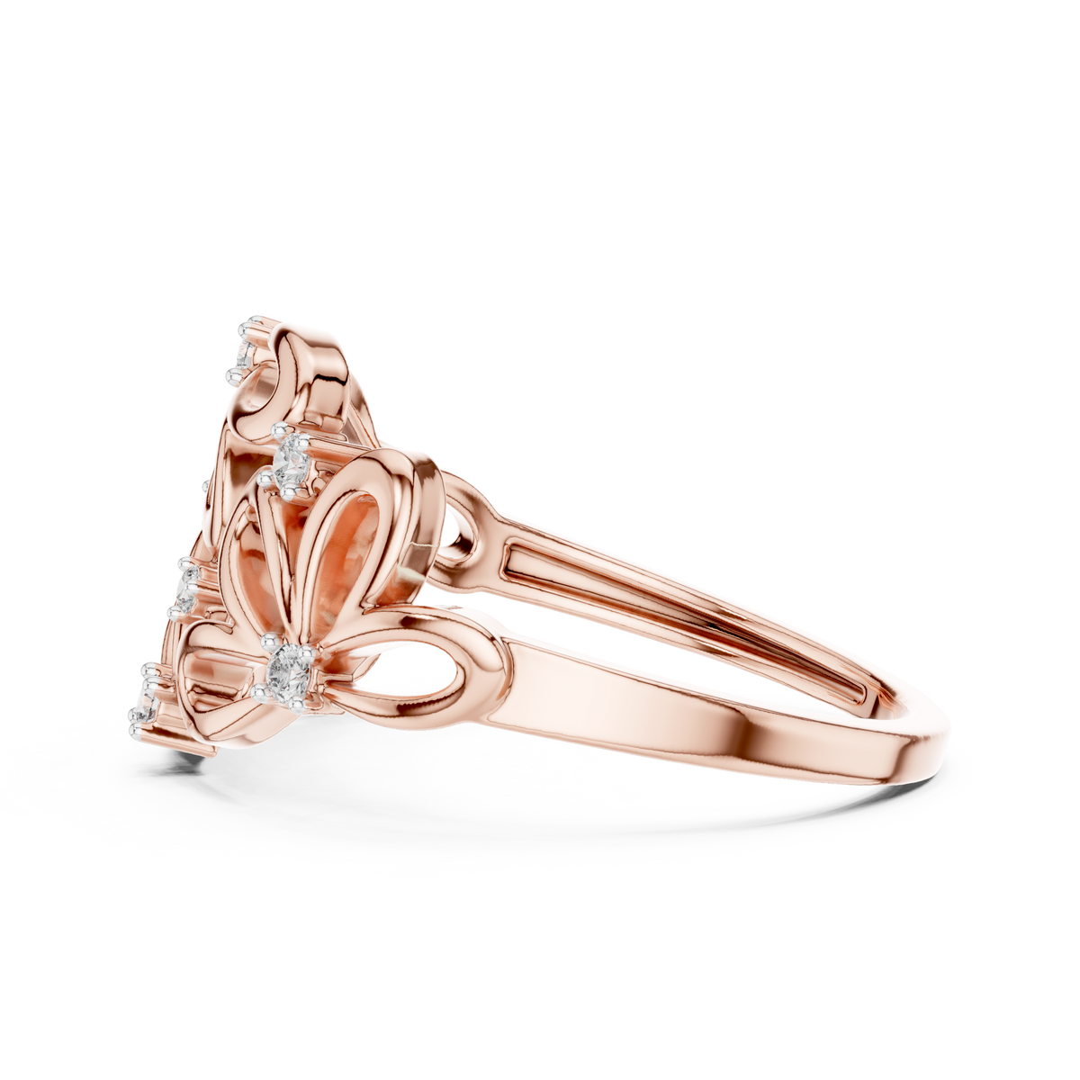 Contemporary Flower Diamond Ring