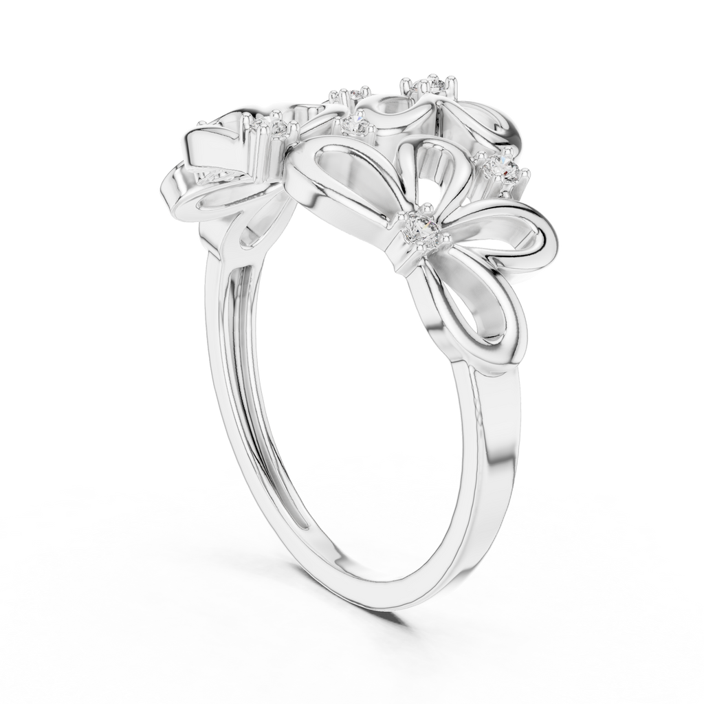 Contemporary Flower Diamond Ring