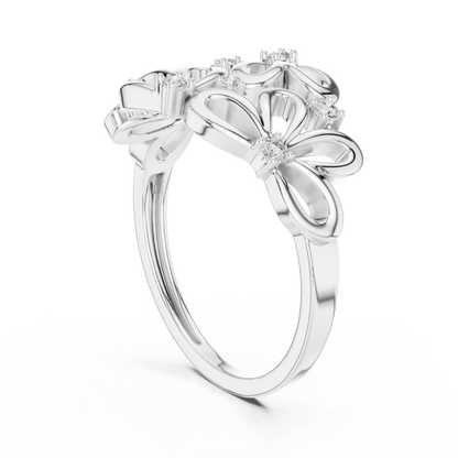 Contemporary Flower Diamond Ring
