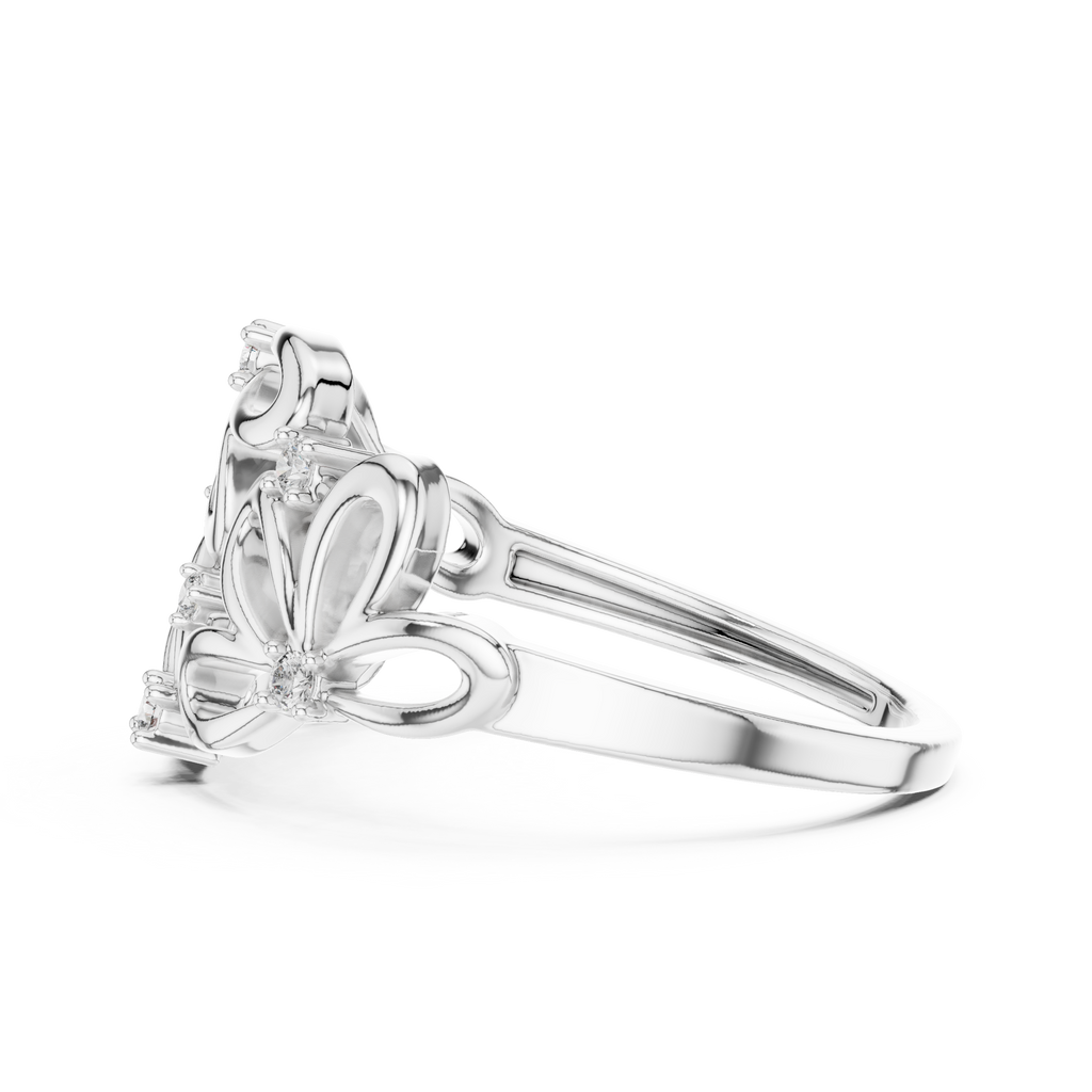 Contemporary Flower Diamond Ring