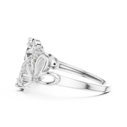 Contemporary Flower Diamond Ring