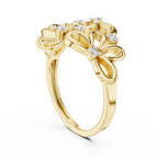 Contemporary Flower Diamond Ring