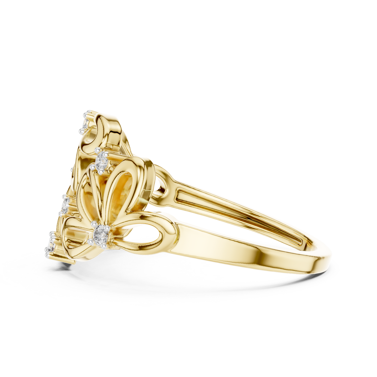Contemporary Flower Diamond Ring