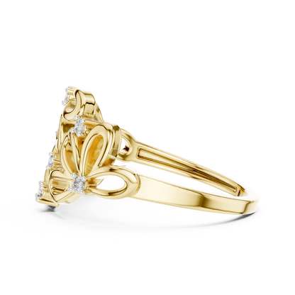Contemporary Flower Diamond Ring