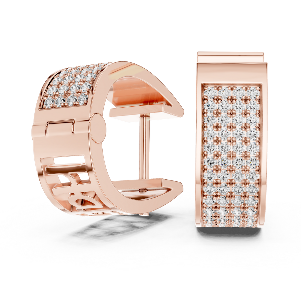 Beautiful Diamond Hoop Earrings | Elegant Gold Diamond Hoops for Women