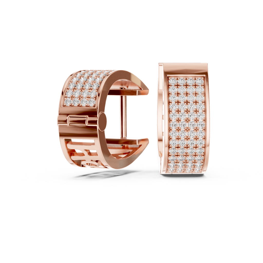 Beautiful Diamond Hoop Earrings | Elegant Gold Diamond Hoops for Women