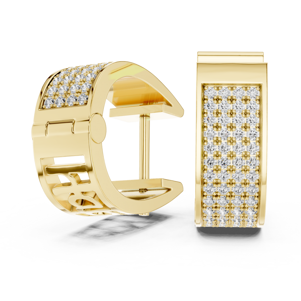 Beautiful Diamond Hoop Earrings | Elegant Gold Diamond Hoops for Women