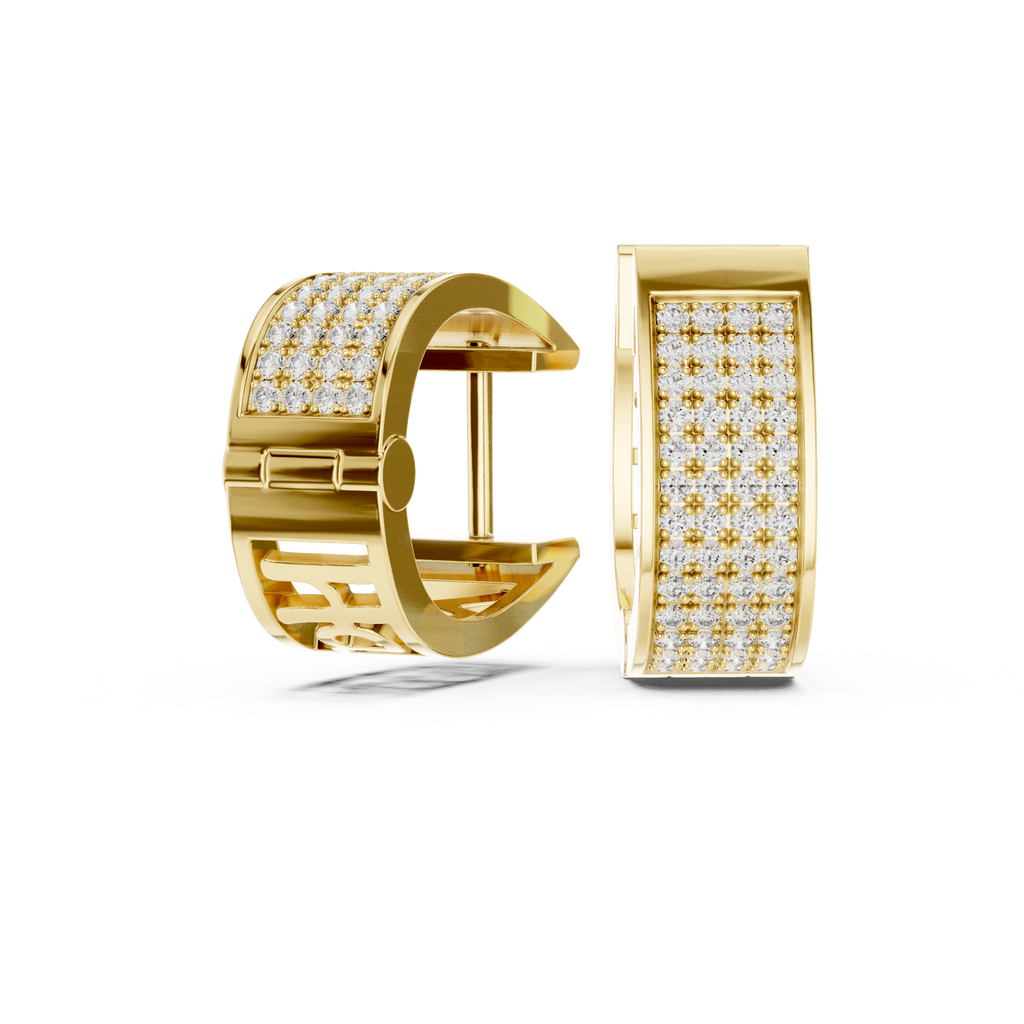 Beautiful Diamond Hoop Earrings | Elegant Gold Diamond Hoops for Women
