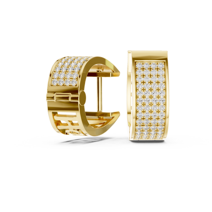 Beautiful Diamond Hoop Earrings | Elegant Gold Diamond Hoops for Women