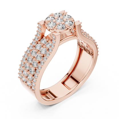 A Brilliant Diamond Cluster Masterpiece with a Triple-Row