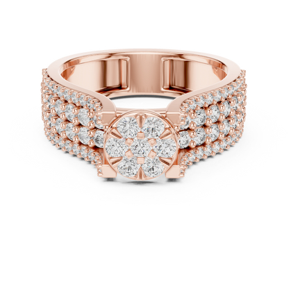 A Brilliant Diamond Cluster Masterpiece with a Triple-Row