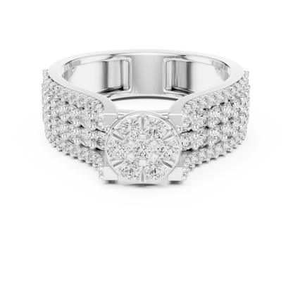 A Brilliant Diamond Cluster Masterpiece with a Triple-Row