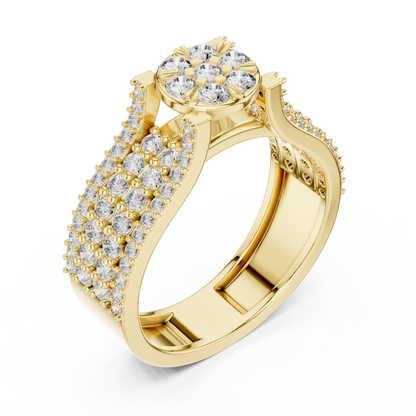 A Brilliant Diamond Cluster Masterpiece with a Triple-Row