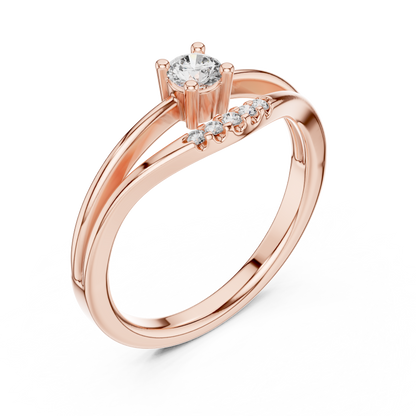 A Brilliant Round Diamond Suspended Over a Shimmering Arc