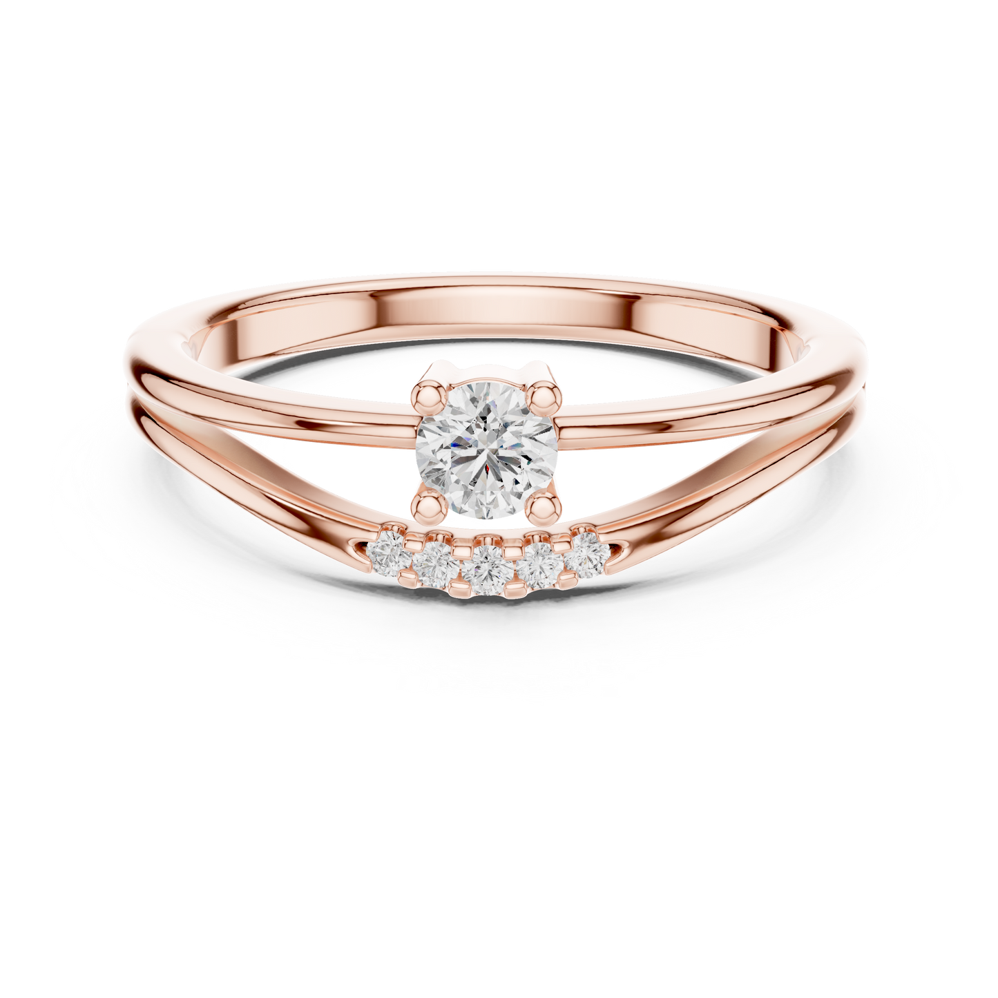 A Brilliant Round Diamond Suspended Over a Shimmering Arc
