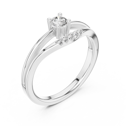 A Brilliant Round Diamond Suspended Over a Shimmering Arc