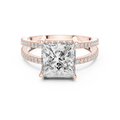 A Brilliant Princess-Cut Diamond on a Sculptural Double-Row