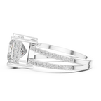 A Brilliant Princess-Cut Diamond on a Sculptural Double-Row