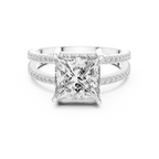 A Brilliant Princess-Cut Diamond on a Sculptural Double-Row