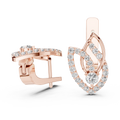 Designer Diamond Hoop Earrings | Luxury Floral Diamond Gold Hoops